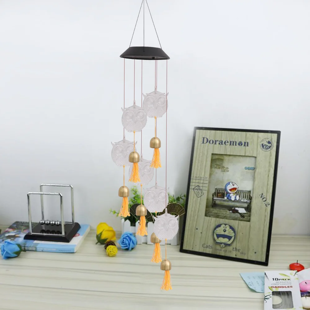

1Pc Solar Wind Chime Light for Garden Decor Lovely Wind Bell Light (White)