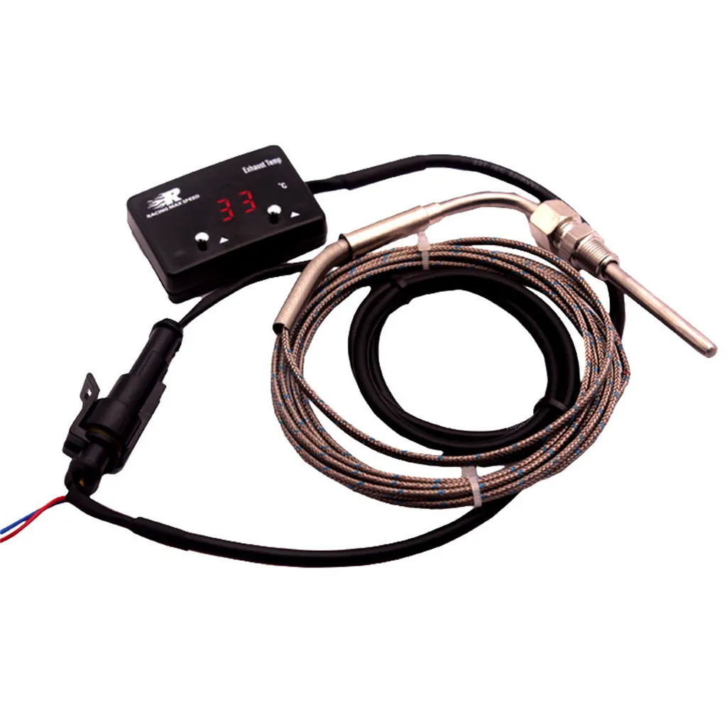 

Car Exhaust Temp Gauge With Sensor Mini LED Digital Display DC12V Plastic
