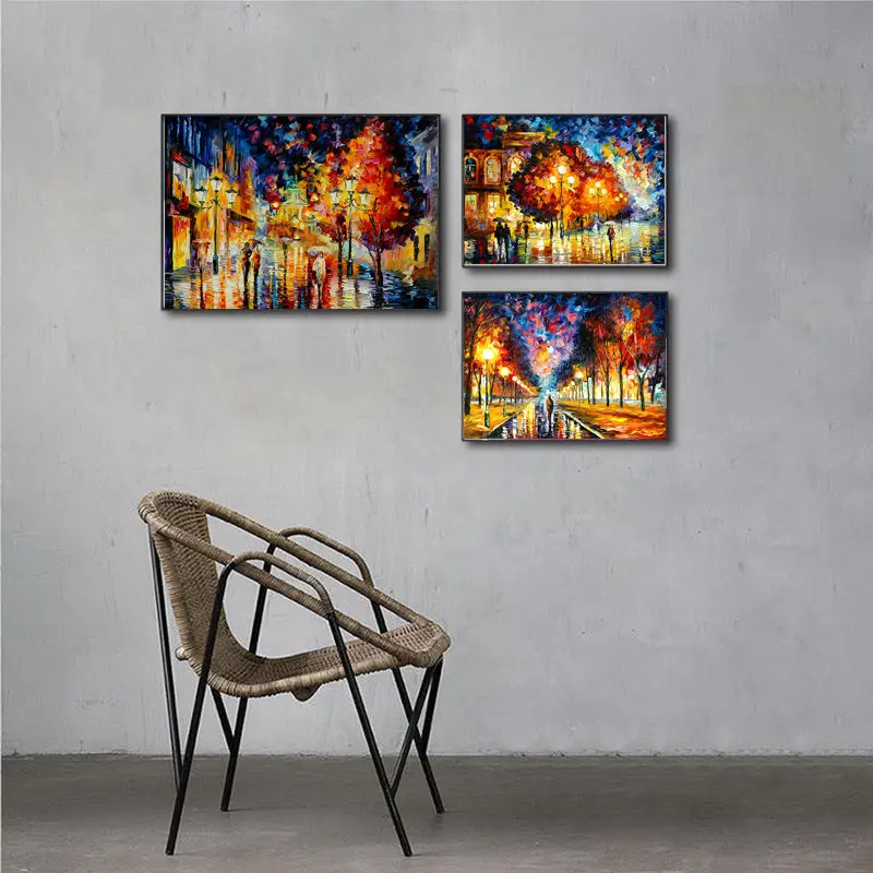 Настенный поп-арт романтическая пара влюбленных дождь день уличный Пейзаж