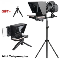 2020 new mini teleprompter portable inscriber mobile artifact video with remote control for phone and dslr prompter