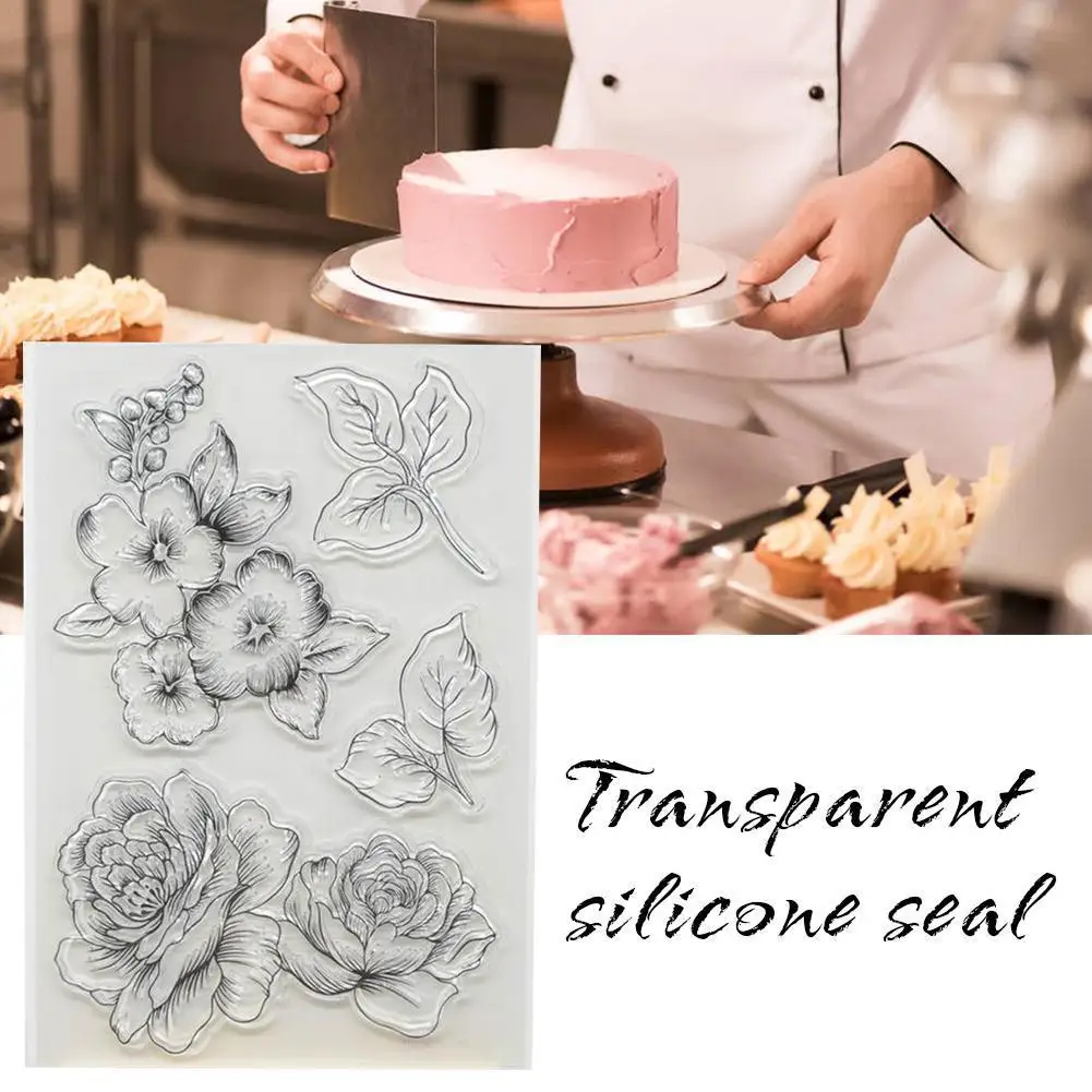 

Party Large Flowers Transparent Clear Silicone Stamp / Seal For DIY Scrapbooking / Photo Album Decorative Card Making