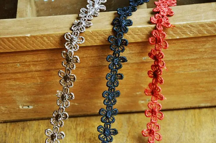 4 м/лот 1 3 см ширина Цветочная черная кофейная кирпичная красная кружевная