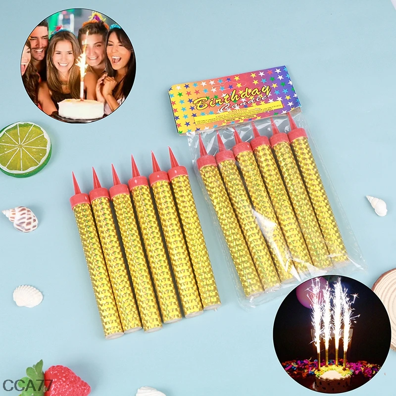 

6 Pcs/Bag Birthday Cake Candles Multi Color Bar Festival Party Fireworks Candle