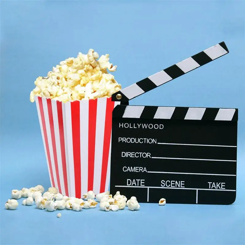 

24pcs Popcorn Boxes Holder Containers Cartons Paper Bags Stripe Box for Movie Theater Dessert Tables Wedding Favors (Red)