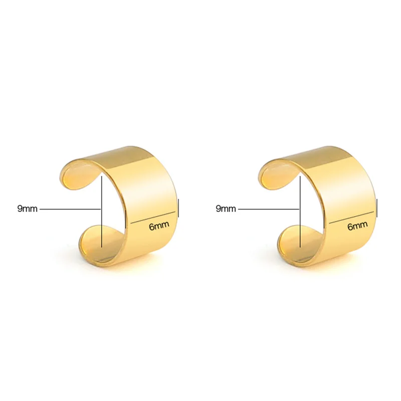 

1Pair Stainless Steel Ear Cuffs Gold Earrings Fake Piercing Clips On Ears Earrings Women's Fashion Earrings Jewelry Gift Earring