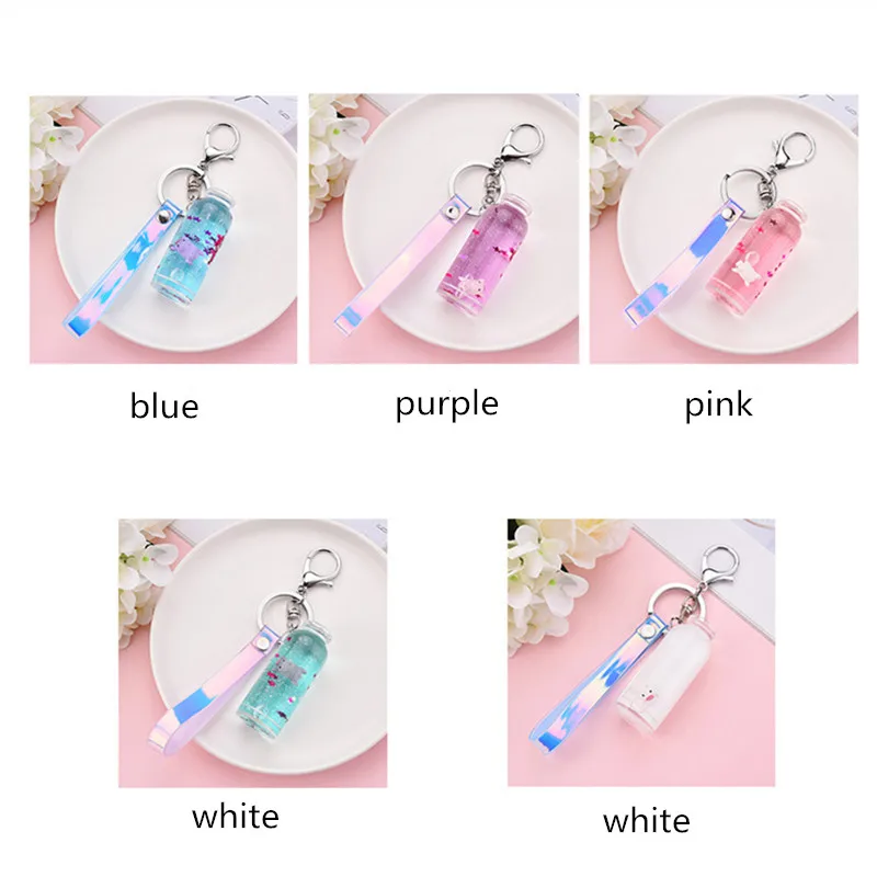 Милый плавающий поросенок Macarons блестки акриловая цепочка для ключей движущаяся