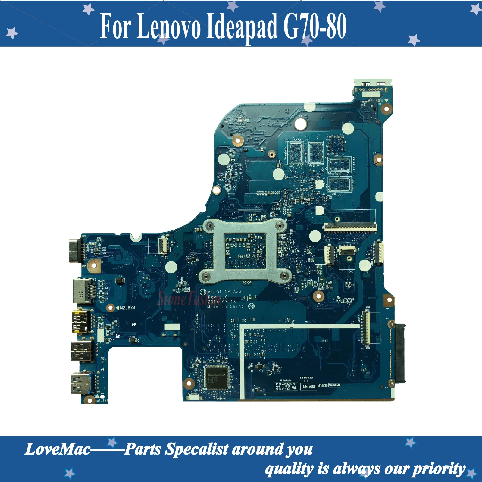 Высокое качество FRU 5B20J22843 для Lenovo Ideapad B70-80 материнская плата ноутбука AILG1 NM-A331 SR23Y