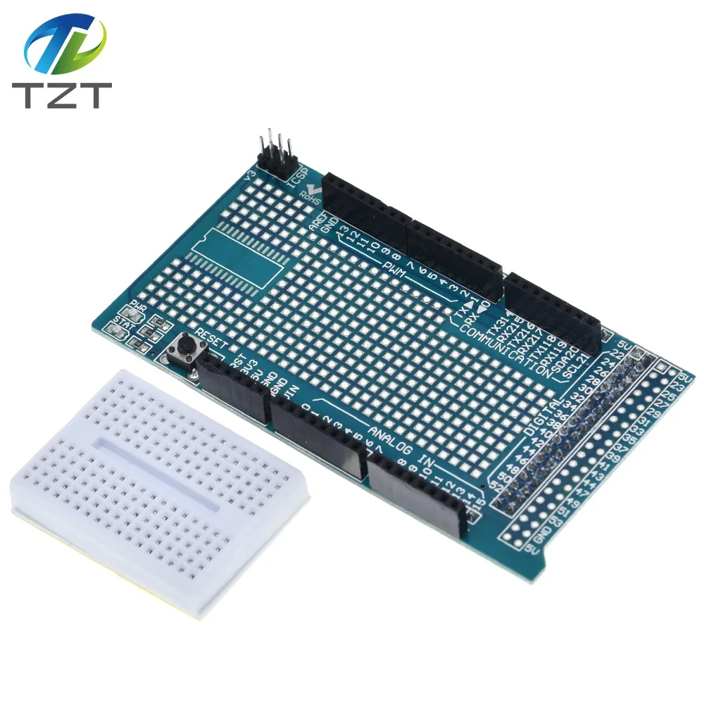 МЕГА 2560 R3 Proto Прототип Щит V3.0 Плата расширения + мини PCB Макет 170 точек связи для