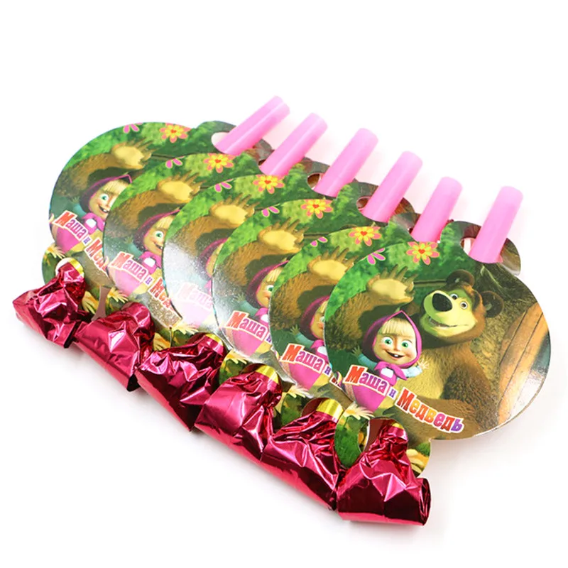 95 шт/125 pcs с днем рождения с героями мультфильма «Маша и Медведь» детский душ вечерние украшения набор баннер скатерть стакан с соломинкой пластины Сделано в Китае