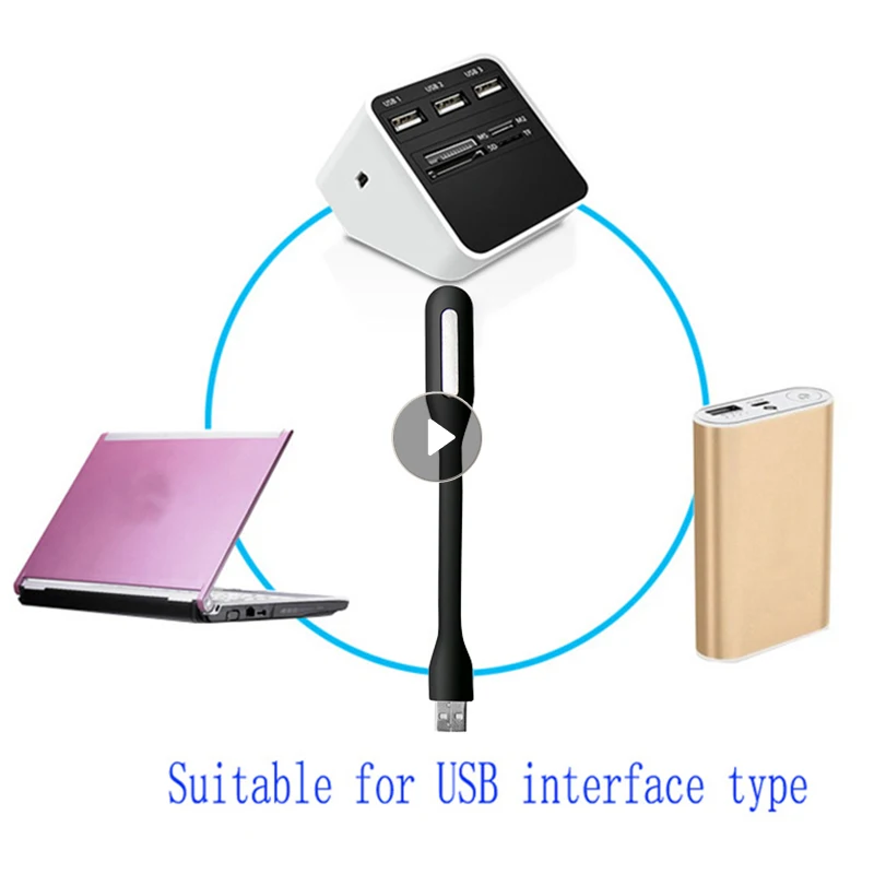 

Портативная мини-USB-лампа, светодиодная лампа, яркая Гибкая лампа для книг, 5 В, 1,2 Вт, ламсветильник для заказа с USB для портативного зарядного...