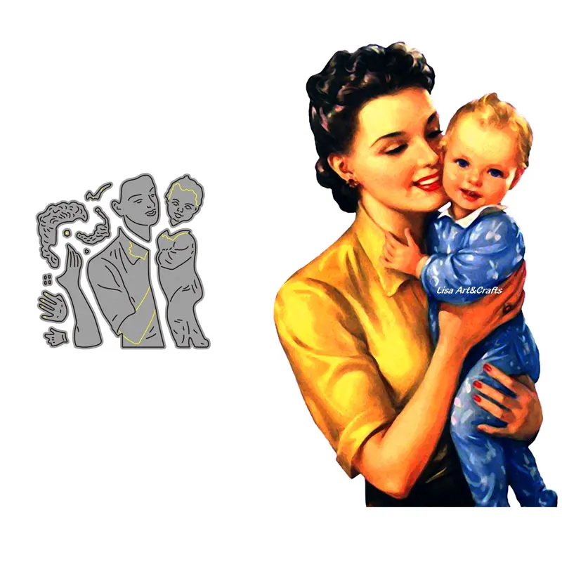 Трафареты для вырезания мамы и ребенка Семейные штампы скрапбукинга