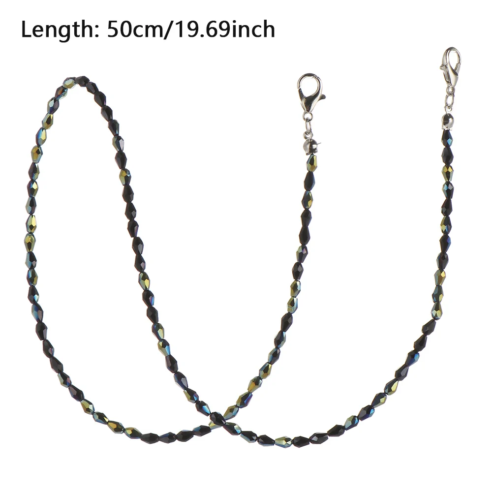 Цепочка для маски лица с кристаллами и бисером ремешок очков цепочка чтения