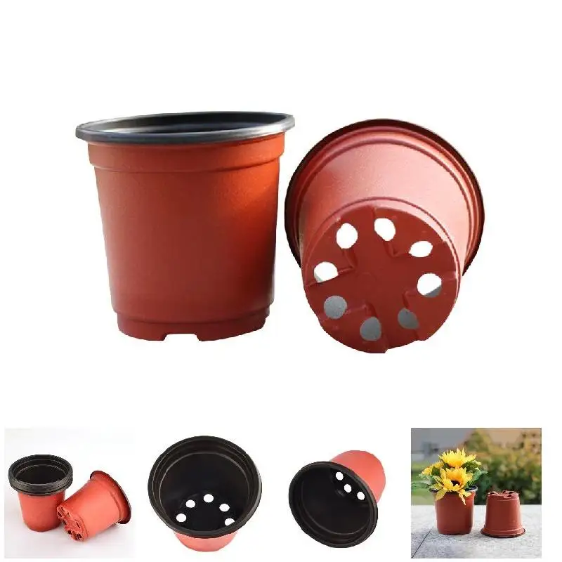 

100pcs Plastic Nursery Pot Double Color Plant Seedling Holder Raising Nutrition Block Pots SEC88