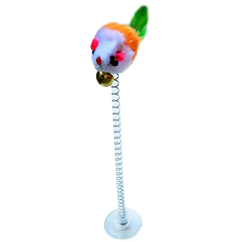 

Dorakitten Creative Spring Suction Cat Toy Funny Mouse Shape Cat Teaser Bell Toy Interactive Kitten Playing Toys Random Color