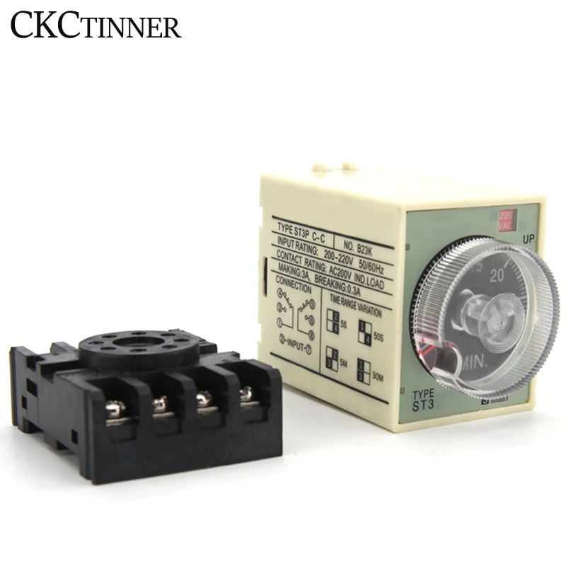 Реле включения и задержки ST3P series A-A/B/C/D/E/F/G (AC 380V 220V 110V DC 24V) задержка питания с