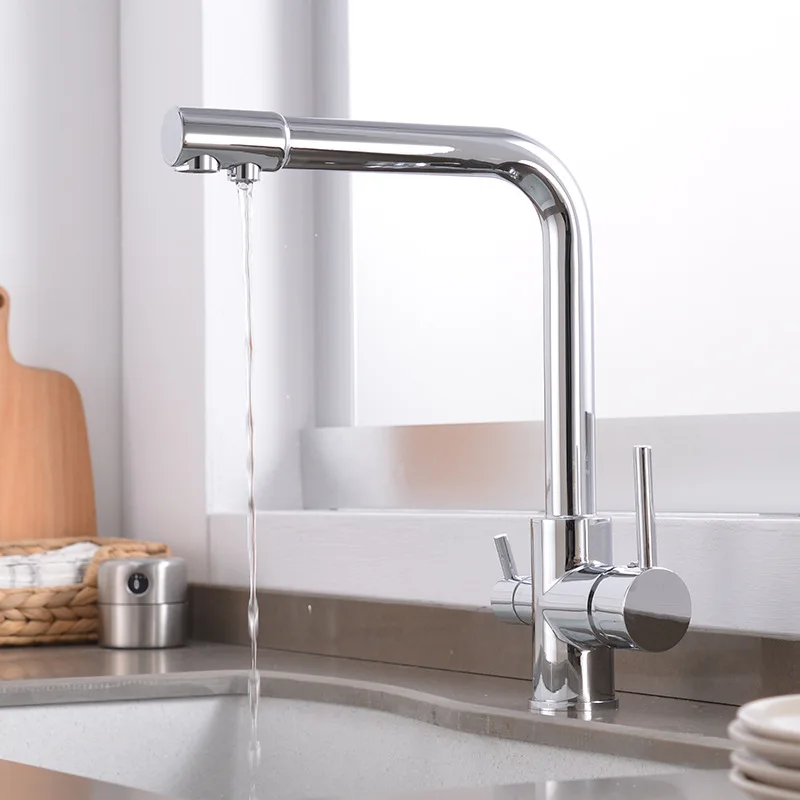 Смеситель кухонный из твердой латуни кран с фильтром для очищенной воды