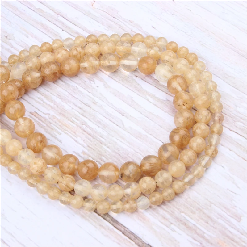 

Wholesale Golden Watermelon Natural Stone Beads Round Beads Loose Beads For Making Diy Bracelet Necklace 4/6/8/10/12MM