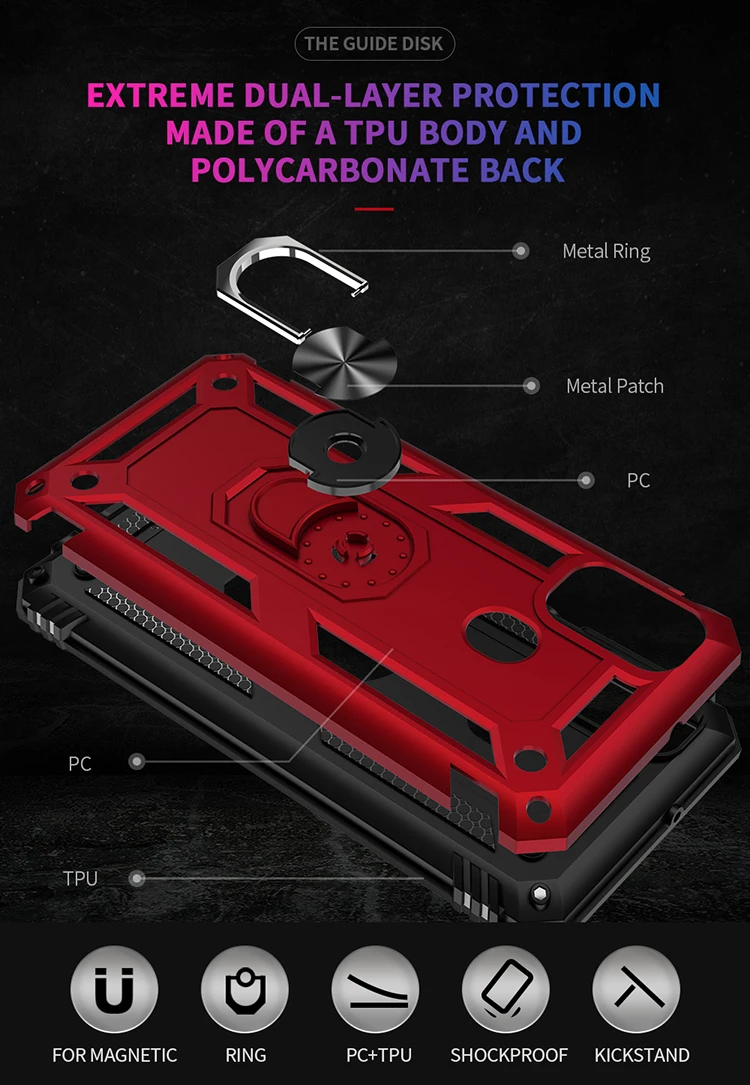 Чехол для Galaxy M21 Heavy Duty Hard Rugged Armor Kickstand противоударный чехол Samsung SM-215F | Мобильные