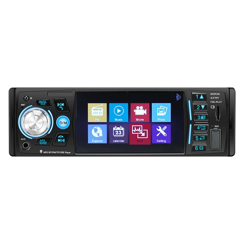 

NEW-1Din Mp5 Player Press Screen Car Radio RDS AM FM Bluetooth 4.2 Inches Support Mirrorlink SD AUX 4029UM