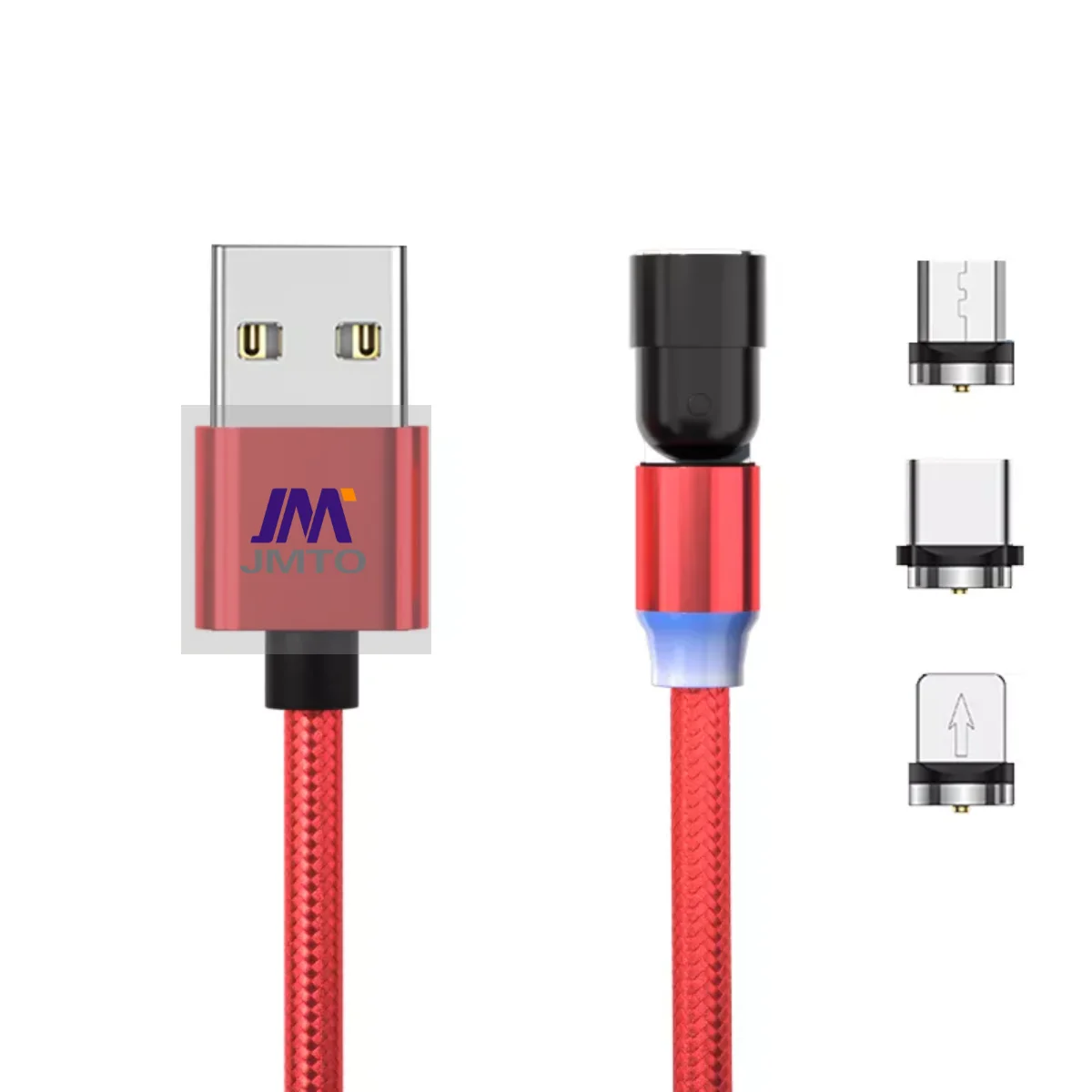 

3 in 1 magnetic usb cable fast charging 540 degree rotating LED flowing light Magnetic phone cable cheap price magnet data cavo