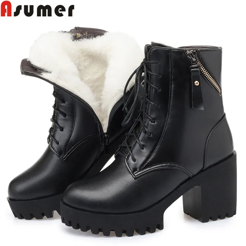 Женские ботинки из натуральной кожи с круглым носком на молнии размеры 34-42 | Обувь