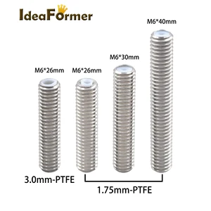 5 шт. 3D-принтеры Нержавеющаясталь тепловой перерыв в M6 263040 мм для MK8 1,75  3,00 мм нити с Teflonin фторопластовая трубка