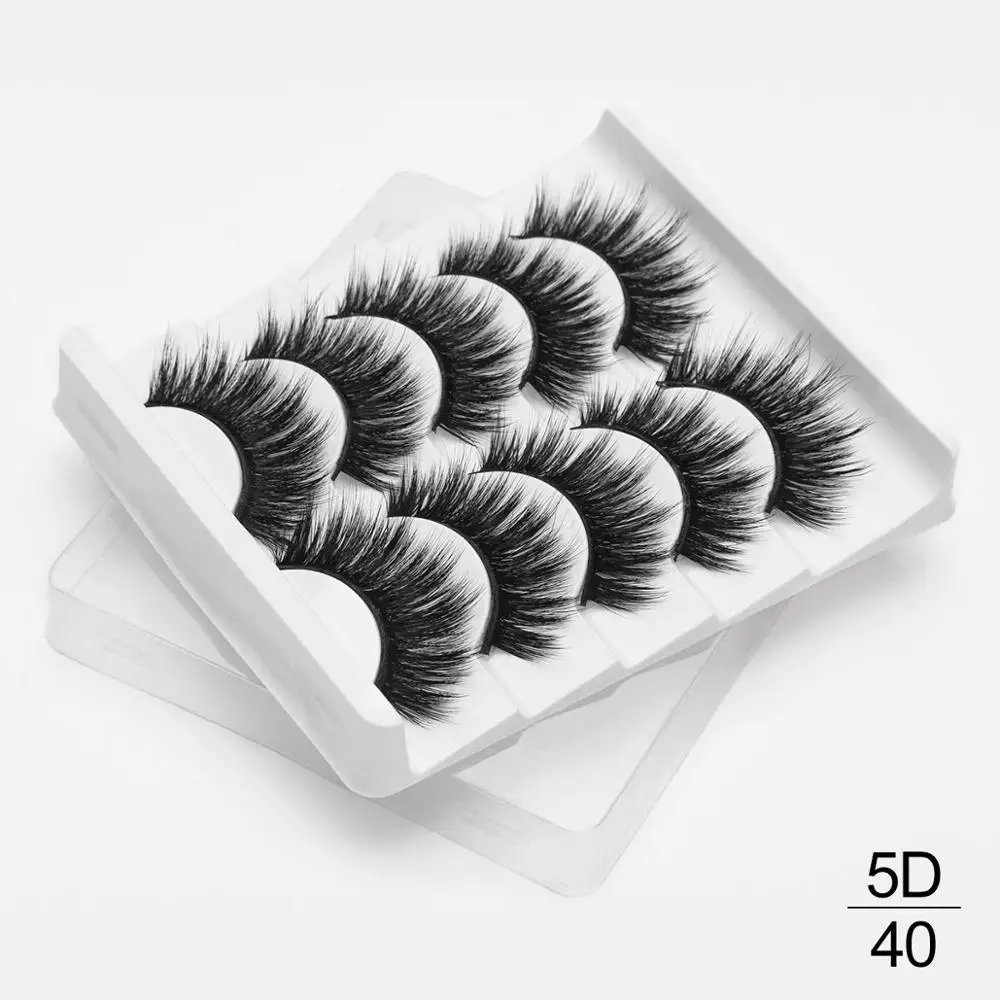 5D40 5 пар ресниц натуральные длинные 3D Искусственные норковые ресницы толстые ручная работа полная полоса ресницы Объемные мягкие норковые ресницы накладные ресницы - Цвет: 5D40