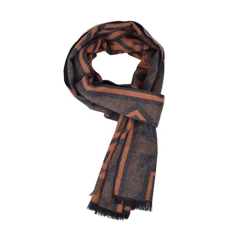 Новинка 2021 модные мужские шарфы на осень и зиму теплые шерстяные кашемировый