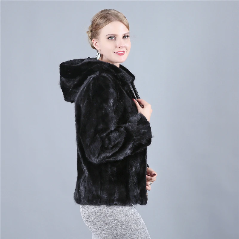 Шуба из натурального меха норки Женское зимнее пальто женская меховая куртка