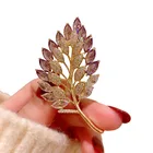 2021 новый дизайн Модная блестящая брошь с фианитами класса ААА в форме листа с камнями высокое качество подарок на день рождения для женщин Прямая поставка