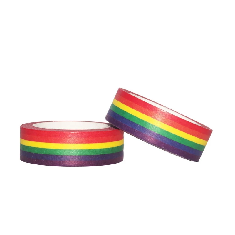 

NEW 10pcs/lot Decorative Rainbow horizontal stripes Washi Tapes DIY Scrapbooking Planner Adhesive Masking Tape Kawaii Stationery