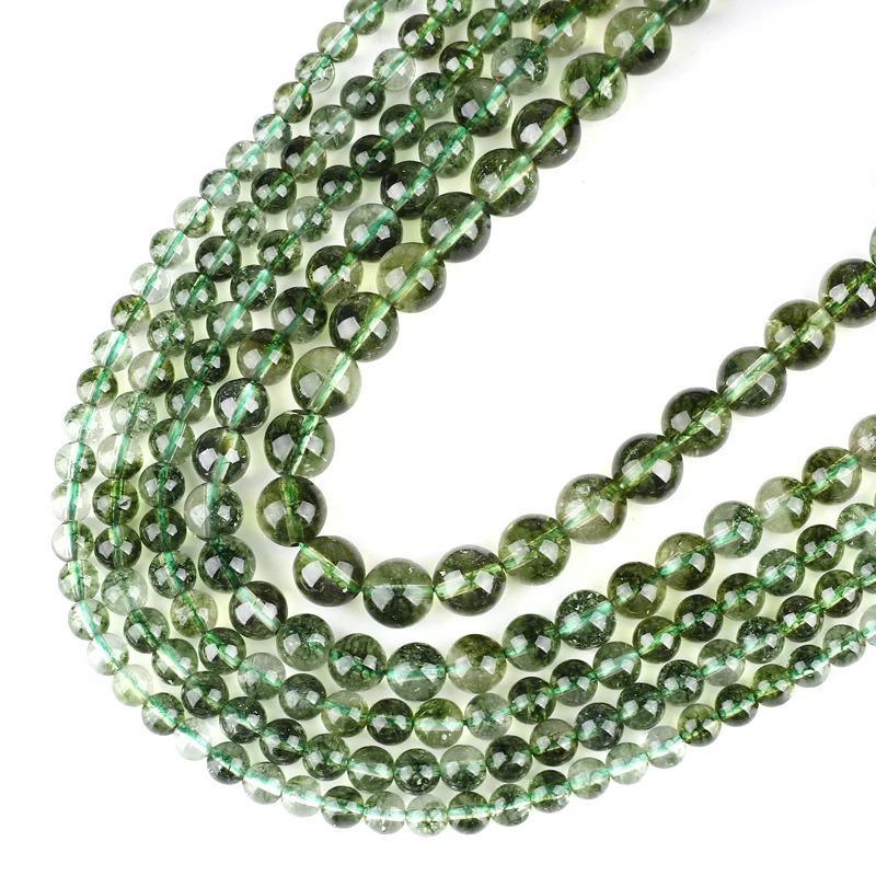 

Green Peridot Stone Beads Round Loose Rondelle Beads For Jewelry Making Natural Crystal Bead DIY Charm Bracelet 6 8 10 12mm