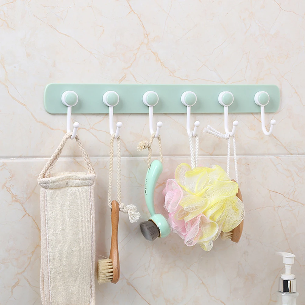 

Multifunction Kitchen Storage Hook Holder 6-Hook Wall Door Holder Hanger Rack Bathroom Kitchen Organizer
