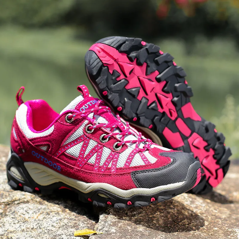 Men's Outdoor Shoes Sport Professional Trekking Triners Thick Rubber Rock Climbing Sneakers Breathable Unisex Hiking Shoes Woman