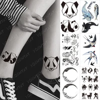 long lasting waterproof temporary tattoo stickers panda fish swallow moon spider animal small children tatoo female