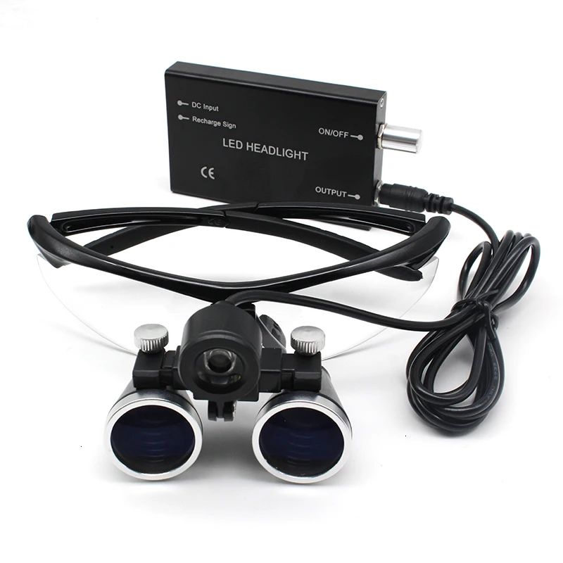 2.5X/3.5X Magnification Binocular Dental Loupe Surgery Surgical Magnifier with Headlight LED Light Medical Operation Lamp | Инструменты