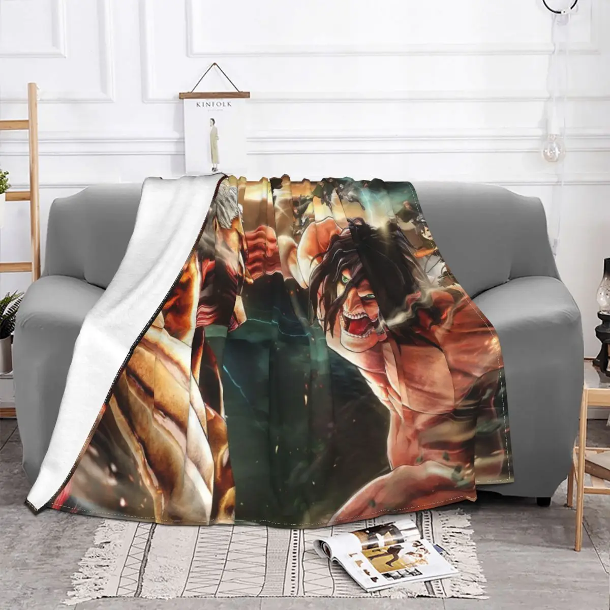 

Одеяло Унисекс «атака на Титанов», флисовое покрывало с принтом аниме, покрывало для постельного белья, офисное покрывало