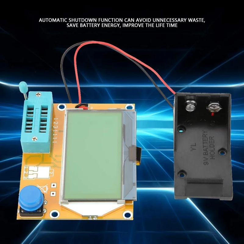 LCD Display Graphical Transistor Tester Resistor Inductance Capacitance ESR Meter With Battery Holder LCR-T4 | Инструменты