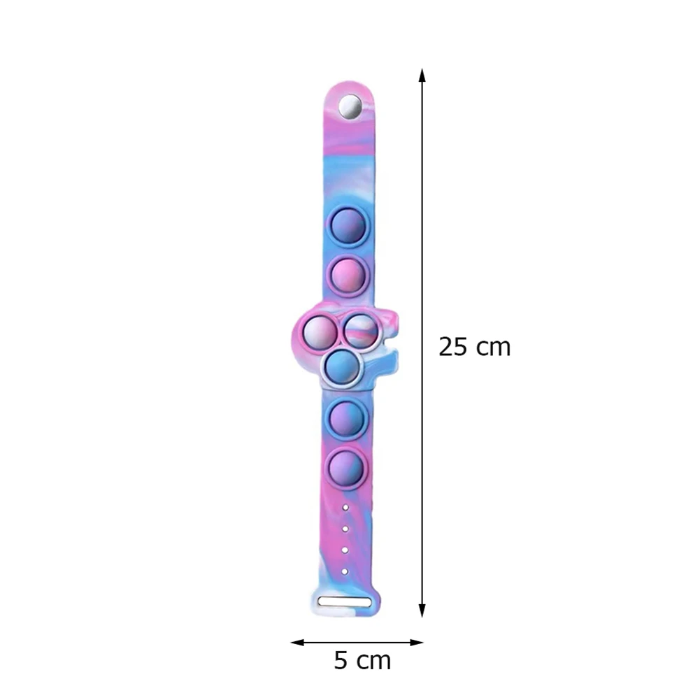 

Silicone Tie-Dye Push Bubble Bracelet Fidget Toys Autism Stress Relief Toy Wearable Sensory Wristband Toys for Kids Adult Gifts