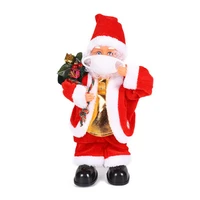 1pc electric christmas santa claus pendant decoration toys plush santa claus doll musical and singing fun kids ornament gifts