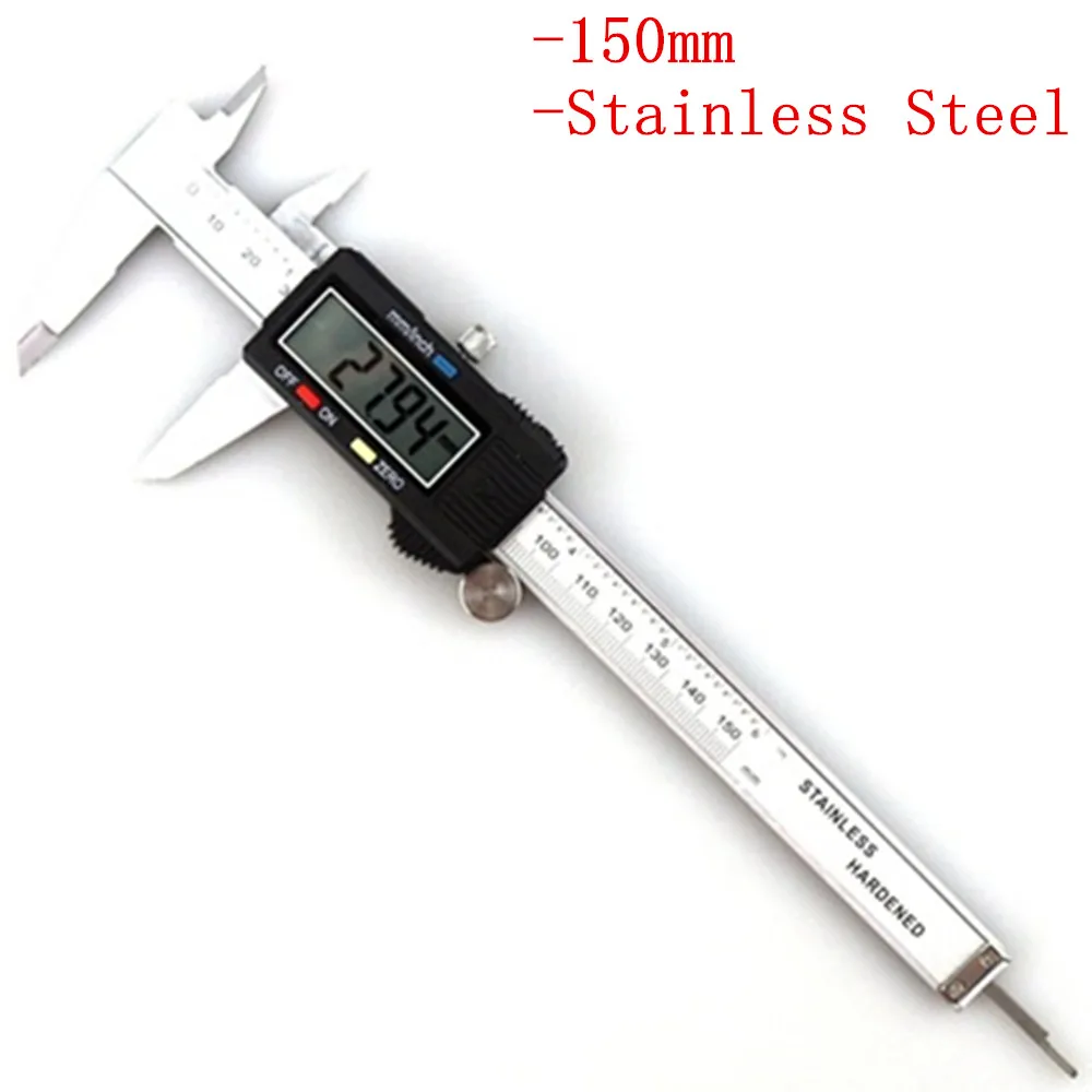 150mm Metal 0-150/200/300 мм 0,01 мм электронный цифровой штангенциркуль с нониусом, штангенциркуль с нониусом Нержавеющая сталь микрометр измерительный инструмент с ЖК-дисплей Экран - Цвет: 150mm Metal