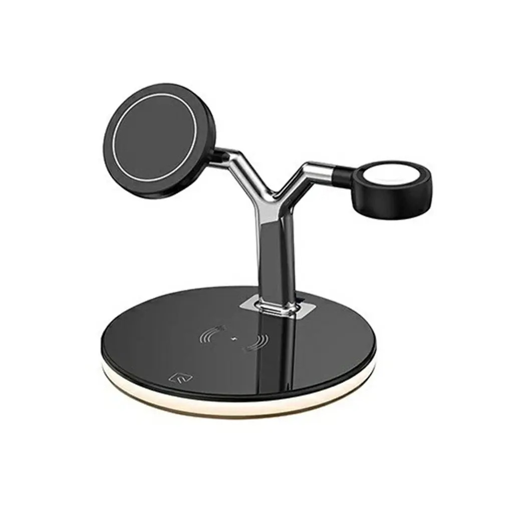 

25W 3 In 1 Magnetic Wireless Charging Station Compatible Fast Wireless Charger Stand Night Light Design