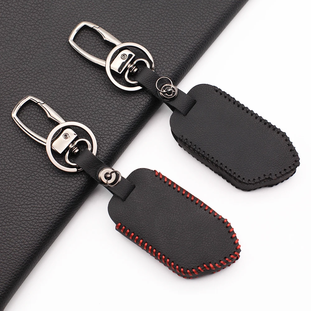 

Two Way LCD Remote Leather Key Chain Case Cover Fob For Sher-khan Mobicar A Mobicar B Russian Version 2 Way Car Alarm System