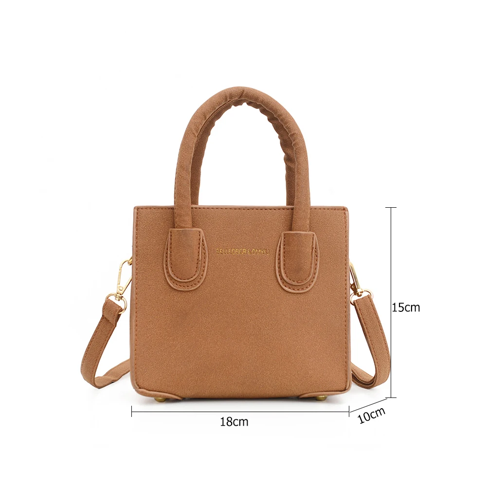 

Casual Solid Color Shoulder Crossbody Messenger Bag Retro Women Scrub PU Leather Handbags Portable Street Shopping Commuter Tote