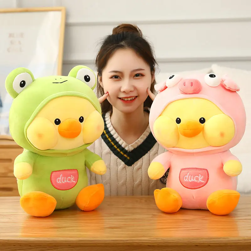 

Плюшевая утка, 1 шт., 35-60 см, плюшевые игрушки, креативная кукла-лягушка для детей, мультяшный милый подарок на день рождения
