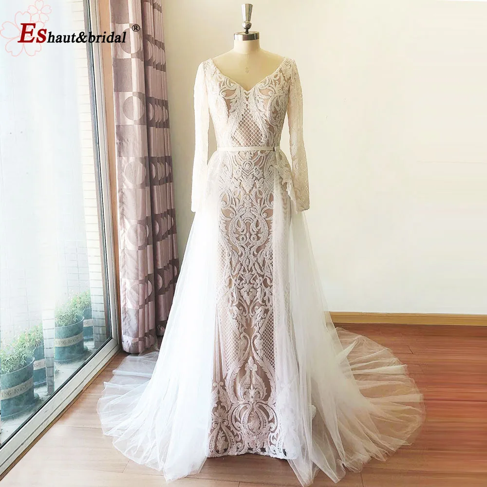 Винтажное пляжное простое свадебное платье с юбкой-годе 2022 вечернее блестками и