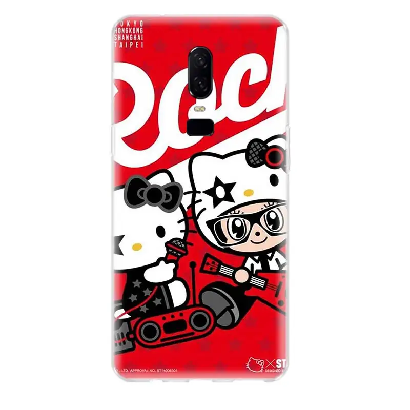 Erilles Мультфильм Крутой hello kitty телефон оболочка для Oneplus 1 + 7 Pro 6 6T 5 5T 3T 7Pro Мягкий