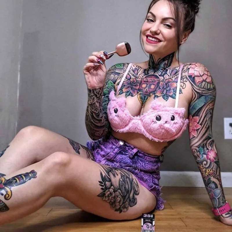 Бюстгальтер без рукавов с вышивкой кошки из искусственного меха Привлекательный