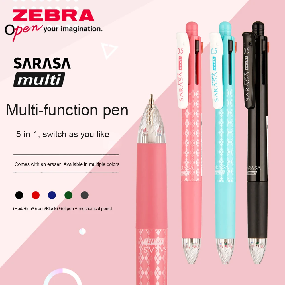 1 шт. Япония Zebra J4SA11 Четырехцветная гелевая ручка 0 5 + автоматический карандаш