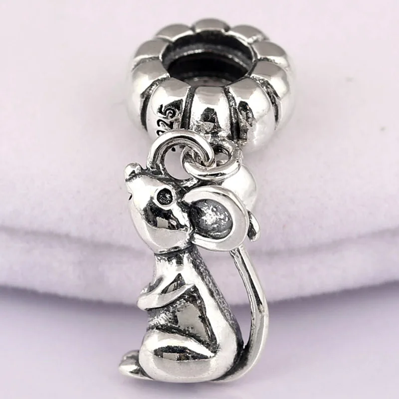 Подвеска мышь из серебра 925 пробы для браслета и ожерелья |